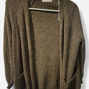 Women's Olive Green Cardigan Sweater